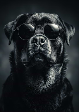 Cool Rottweiler with Sunglasses