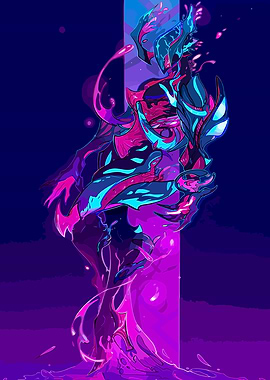 Abstract Figure in Pink and Blue