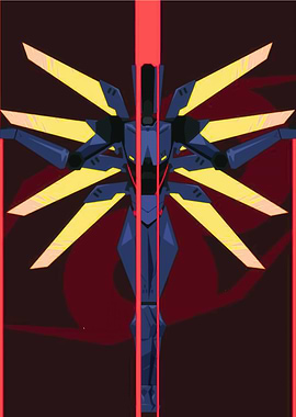 Anime Robot with Yellow Wings