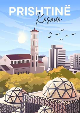 Prishtinë Kosovo Travel Poster