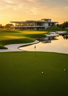 Golf Course at Sunset