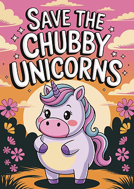Save the Chubby Unicorns Illustration
