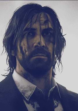 Wounded Man in Suit Portrait