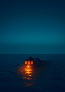 Submerged Train in a Dark Sea