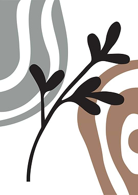 Abstract Floral Art with Neutral Tones