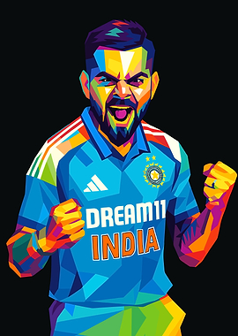 Virat Kohli Pop Art