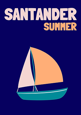 Santander Summer Sailboat Graphic