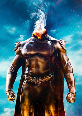 Fiery Headless Superhero