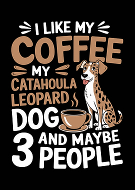 Coffee Catahoula Leopard Dog and People