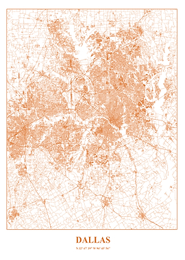 Dallas City Map - Copper