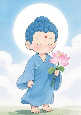 Cute Buddha Lotus Flower