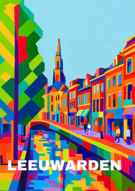 Leeuwarden Cityscape Colorful Art
