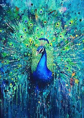 Peacock Watercolor Painting