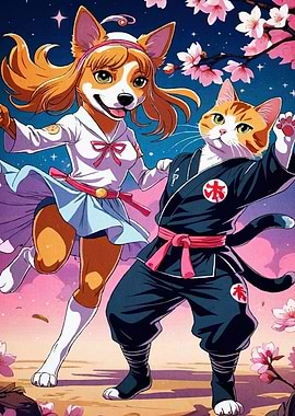 Anime Dog Cat Japanese