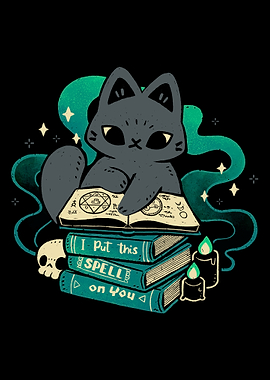 Magical Cat with Spellbook
