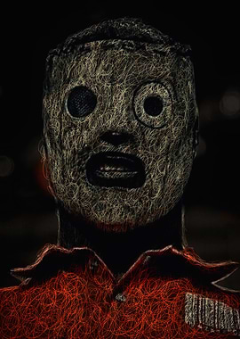 Masked Figure in Red Shirt