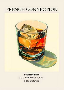 French Connection Cocktail Recipe Illustration