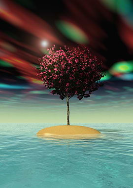 Tree on Island in Water