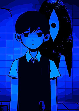 Omori character with dark figure