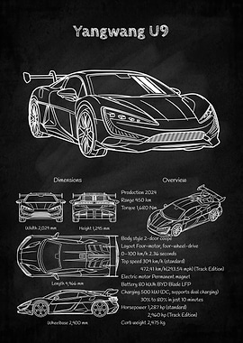 BYD Yangwang U9 Car Blueprint
