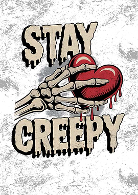 Stay Creepy Skeleton Heart Graphic