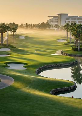 Scenic Golf Course at Sunrise