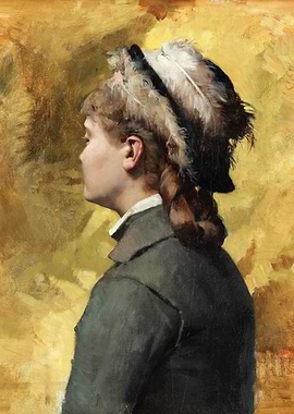 Portrait of a Woman with Feathers