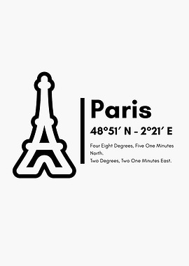 Paris Coordinates Minimalist Art