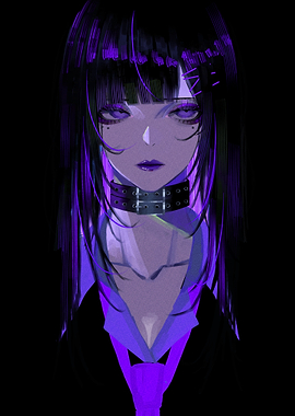 Anime Girl with Purple Hues