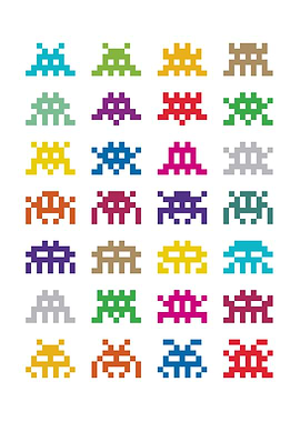 Space Invaders Pixel Art Pattern