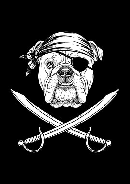 Pirate Bulldog with Swords