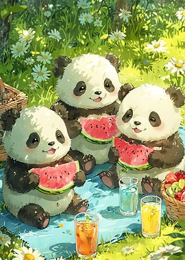 Panda Picnic Watermelon