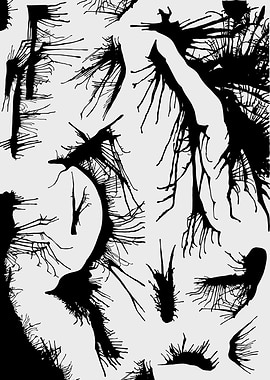 Abstract Black Ink Splatter Pattern