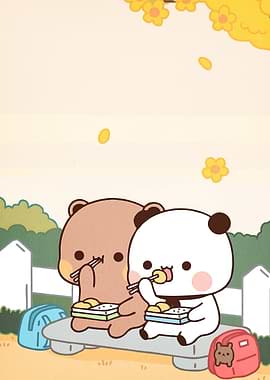 Cute Bears Lunch Together