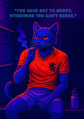 Johan Cruyff Cat Soccer Player