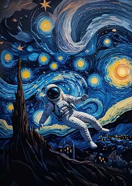 Astronaut Starry Night