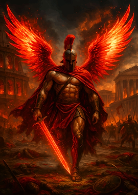 Fiery Spartan Angel in Rome