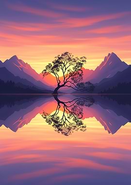 Dreamscape Reflections at Sunset