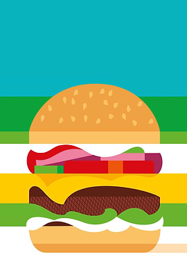 Abstract Burger Illustration