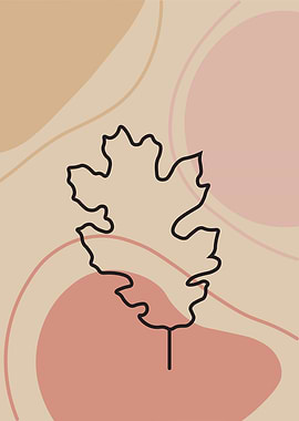 Minimalist Leaf Line Art
