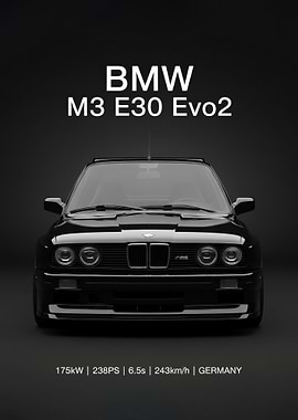 BMW M3 E30 Evo2 Front View