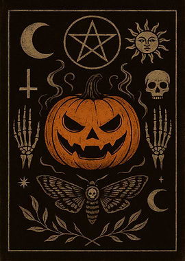 Halloween Occult Pumpkin Art