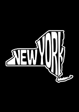 New York State Typography Art