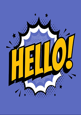 Hello Comic Book Style Pop Art