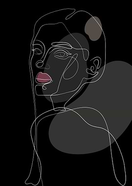 Minimalist Line Art Woman Portrait