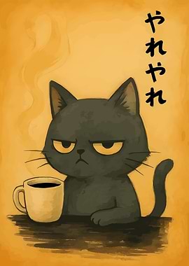 Grumpy Cat with Coffee
