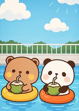 Cute Bears Swimming Pool