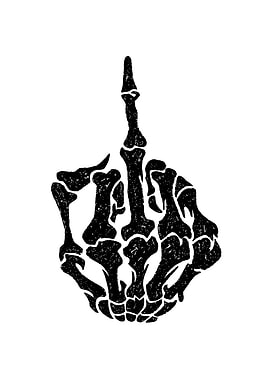 Skeleton Hand Middle Finger Illustration