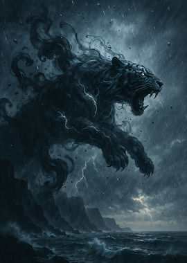 Storm Panther Over the Sea