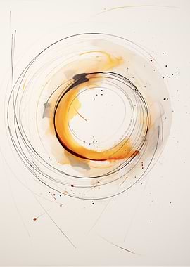 Abstract Circle with Line